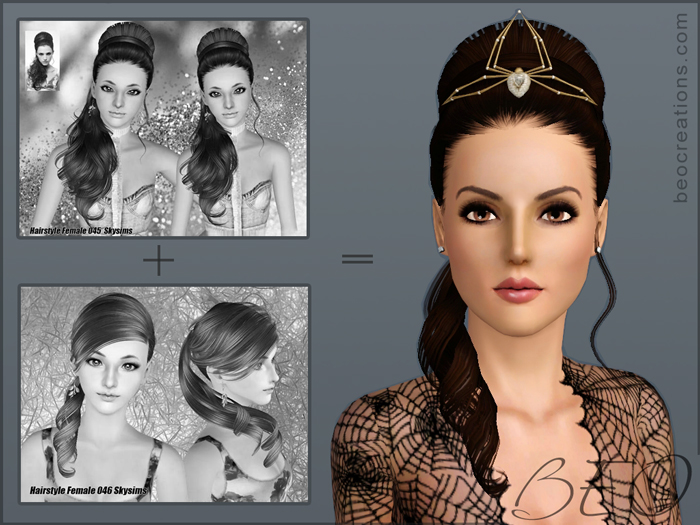 synthesis Skysims hairstyles 045-046 for Sims 3 by BEO